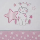 Crib sheet set giraffe 378 white/pink
