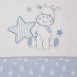 Parure de draps pour berceau girafe 378 blanc/bleu