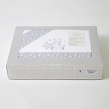 Crib sheet set coral fleece giraffe 378 white/gray