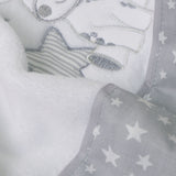 Crib sheet set coral fleece giraffe 378 white/gray
