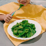 Serviette type bavoir avec caoutchouc jaune