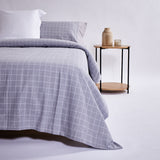 Gray square flannel duvet cover