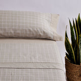 Beige square flannel sheets