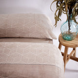 Beige cube sedaline sheets