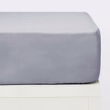 Draps housse en percale de coton gris 200 fils