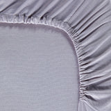 Draps housse en percale de coton gris 200 fils