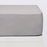 Draps housse en percale de coton beige 200 fils