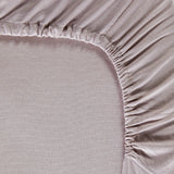 Draps housse en percale de coton beige 200 fils