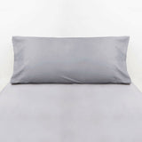 Taie d'oreiller en percale de coton gris 200 fils