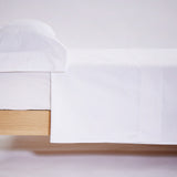 Ensemble de draps en percale de coton 200 fils blanc
