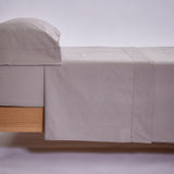 Ensemble de draps en percale de coton 200 fils beige
