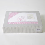 Parure de draps pour berceau girafe corail 378 bco/rose