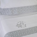 Crib sheet set flannel giraffe 378 white/gray