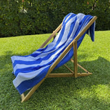Beach towel blue stripes cotton