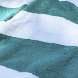 Green striped cotton beach towel