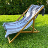 Gray striped cotton beach towel