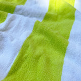 Lime striped beach towel cotton