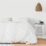 Enveloppe de couette coton tricoté, brosse bleue