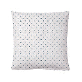 Housse de coussin tricotée en coton brossé bleu