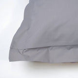 Housse de coussin en percale de coton gris 200 fils
