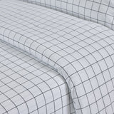 Housse de couette tricotée en coton à carreaux blancs