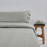 Housse de couette en tricot de coton gris chiné doux