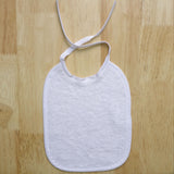 Pack of 2 white and white/gray terry bibs
