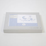 Crib sheet set 084 white/blue