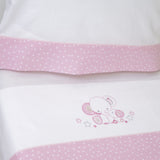 Ensemble de draps pour berceau 084 blanc/rose