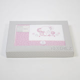Ensemble de draps pour berceau 084 blanc/rose