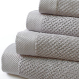 2-ply cotton towel with pearl waffle