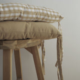 Housse de chaise en coton beige uni