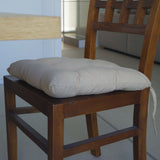 Housse de chaise en coton beige uni