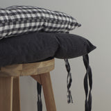 Housse de chaise unie en coton anthracite