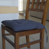 Housse de chaise unie en coton anthracite