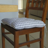 Housse de chaise en coton vichy gris