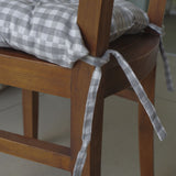 Housse de chaise en coton vichy gris