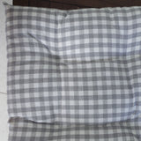 Housse de chaise en coton vichy gris