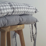 Housse de chaise en coton vichy gris