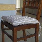 Housse de chaise en coton vichy beige