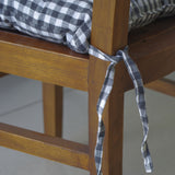 Housse de chaise en coton vichy anthracite