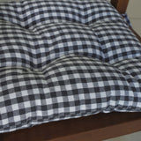 Housse de chaise en coton vichy anthracite