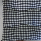 Housse de chaise en coton vichy anthracite