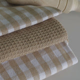 Torchon de cuisine en coton beige pack 3 unités