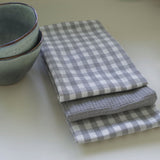 Torchon de cuisine en coton gris pack 3 unités