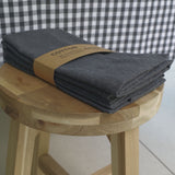 Serviettes en coton charbon de bois pack 4 unités