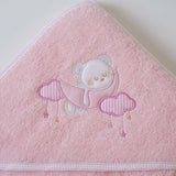 Cape de bain ours lunaire 386 rose