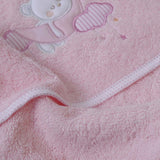 Cape de bain ours lunaire 386 rose