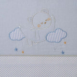 Crib sheet set flannel bear moon 386 white/blue