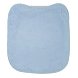 Lot de 3 bavoirs bébé en éponge bleu clair avec élastique. Extérieur en tissu éponge lavable et dos imperméable. Dimensions : 33
